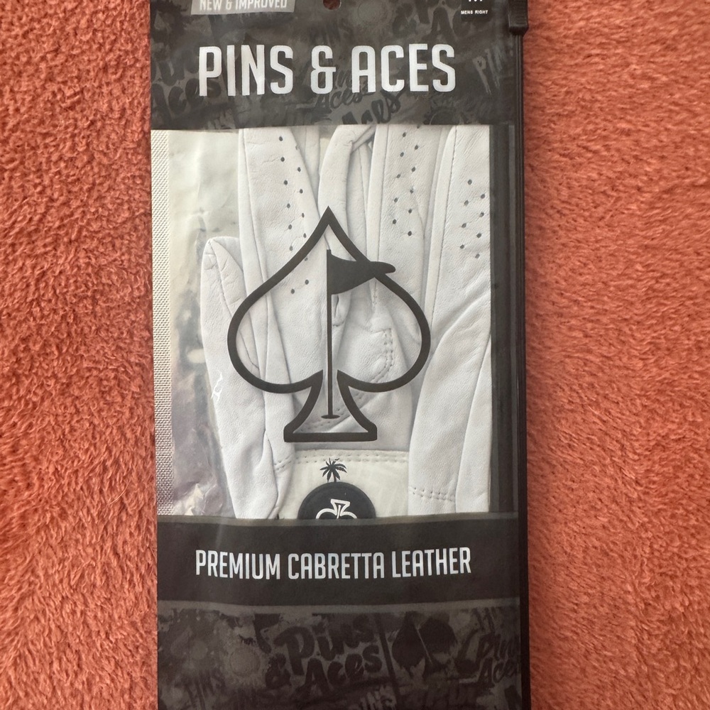 Pins and Aces Premium Cabrera White Leather Golf Glove